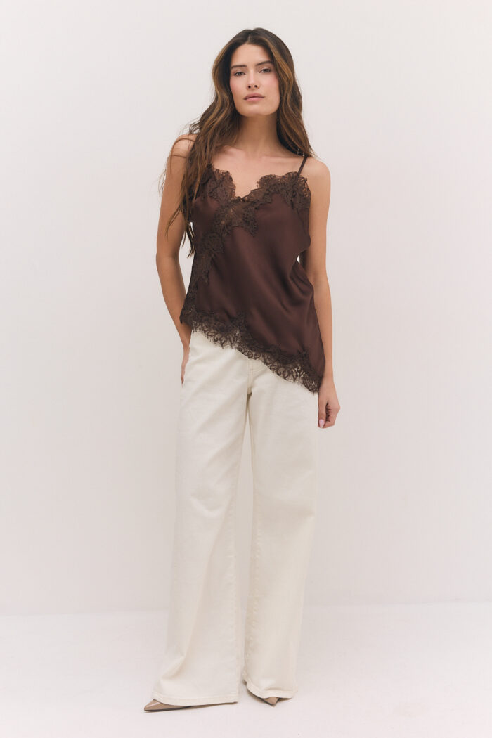 Asymmetric Satin Tank Top - Image 11