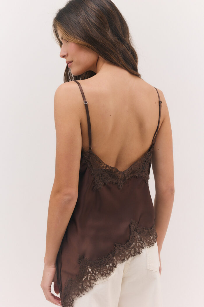 Asymmetric Satin Tank Top - Image 12