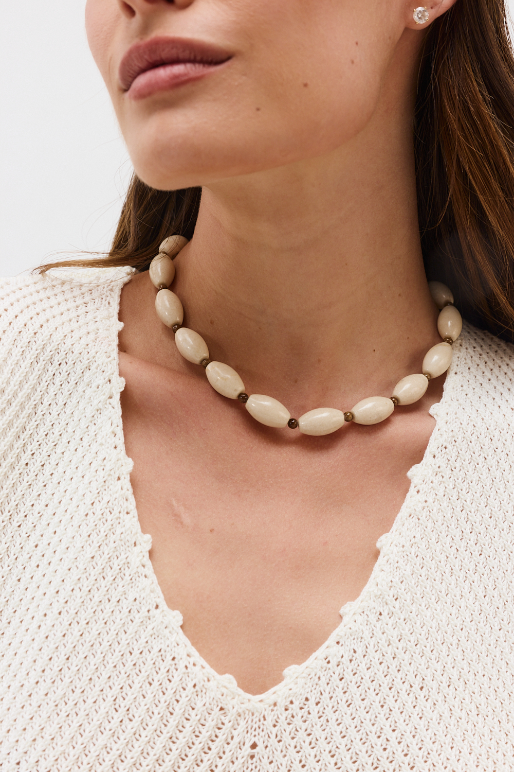 yucca-19-598939 Natural Stone Necklace - Ellipse Mix - Image 1