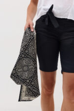Black Paisley Headscarf