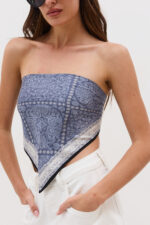 Blue Paisley Headscarf - Image 2