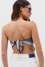 Blue Paisley Headscarf - Image 3