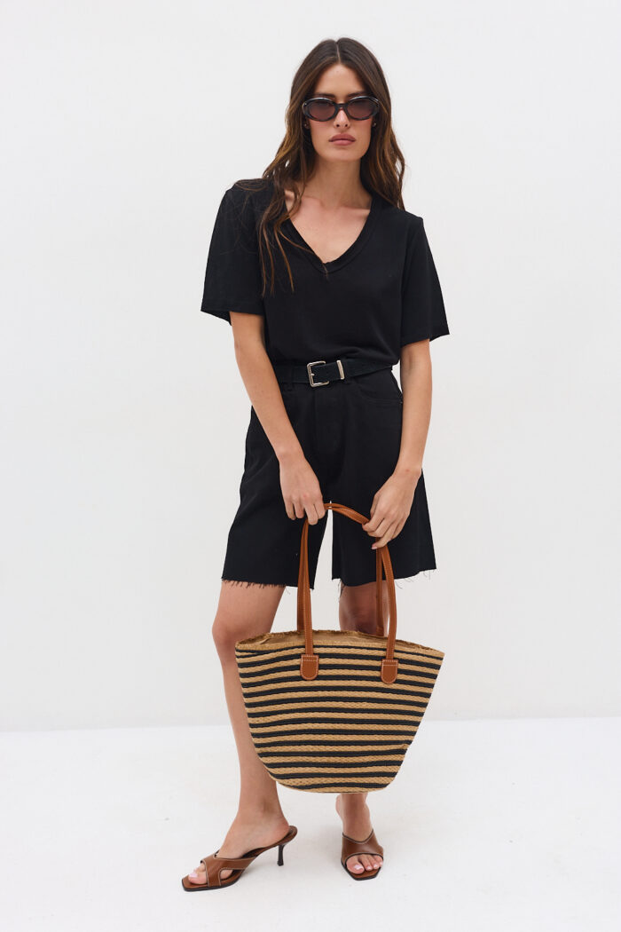 Striped Straw Bag - Image 3