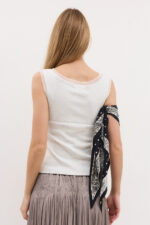 Chiffon Mix Ribbed Tank Top - Image 3