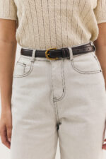 Half Horseshoe Buckle Leather Belt