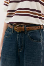 Half Horseshoe Buckle Leather Belt - Image 3