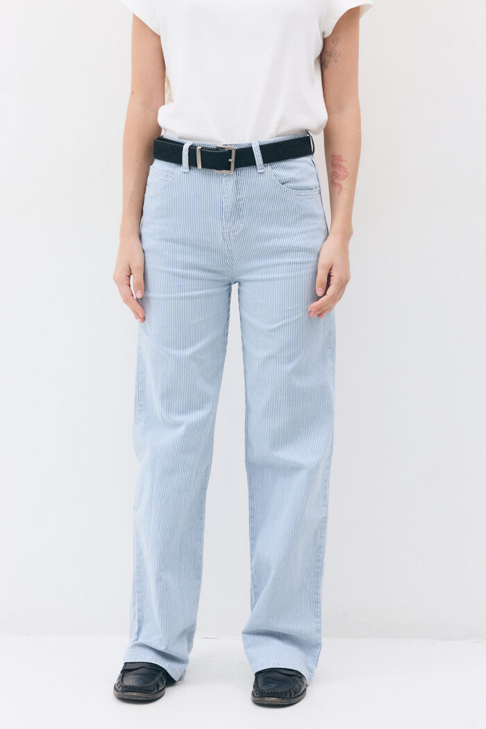Light Blue Stripe Jeans - Image 5