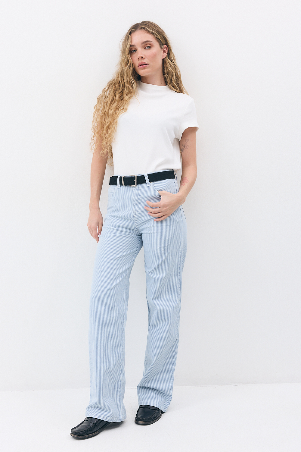 yucca-27-487133 Light Blue Stripe Jeans - Image 1